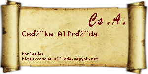 Csóka Alfréda névjegykártya